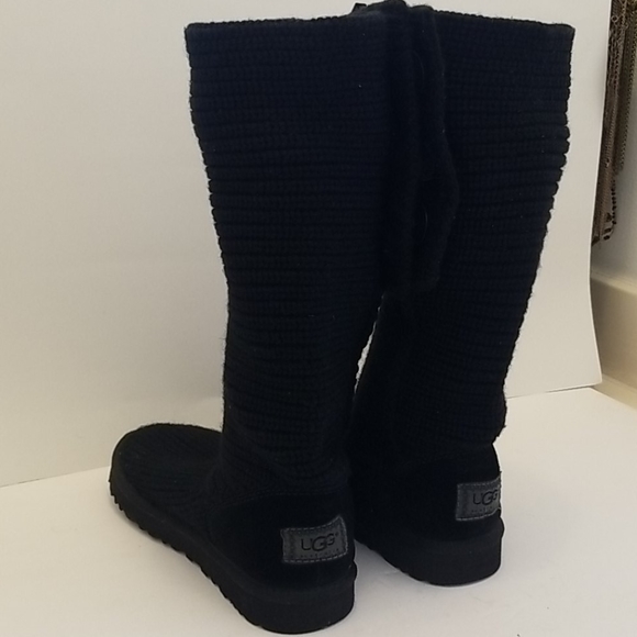 UGG Classic Cardy II Knit Boot Size 7 Black - Picture 13 of 17